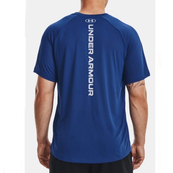 Under Armour Men’s Tech Reflective Tee Blue Mirage T-Shirt - Picture 2 of 14